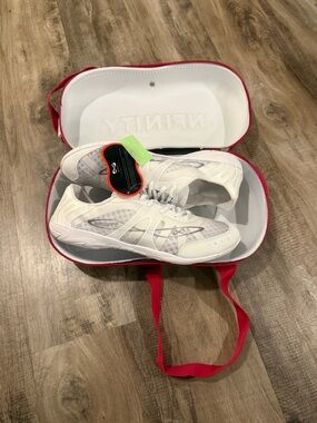 White Nfinity Vengeance Athletic Sneakers with Pink Case cheer size 10.5